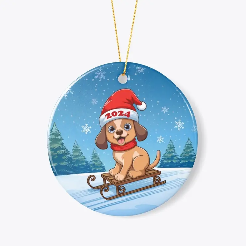 Puppy Christmas Sled 2024