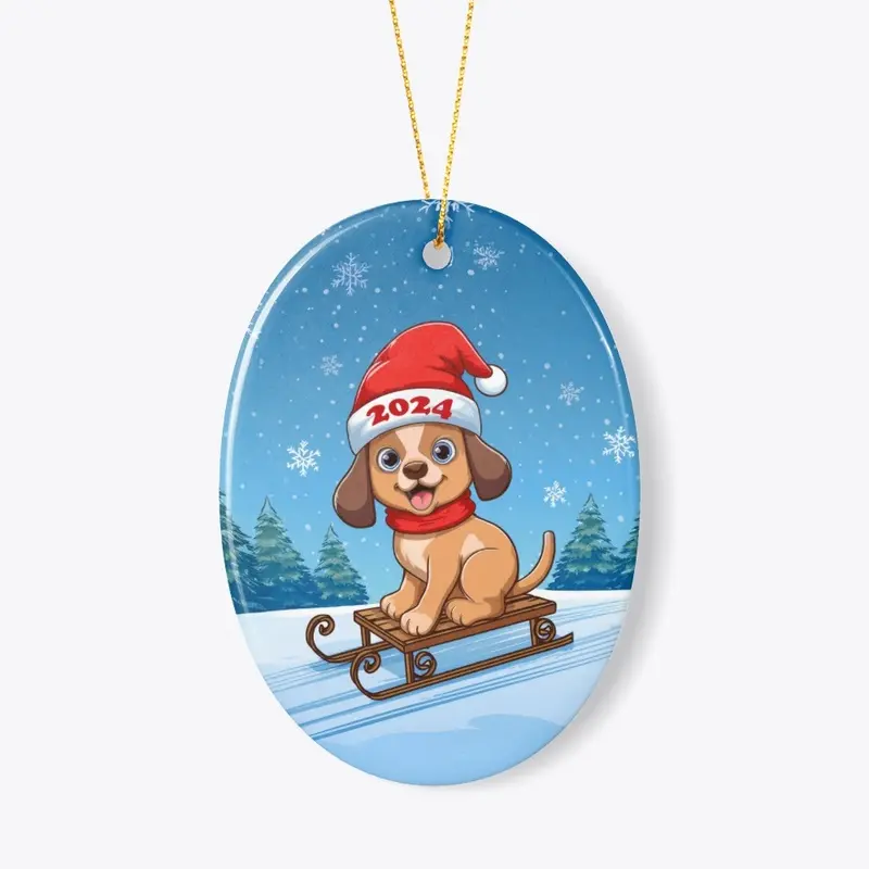 Puppy Christmas Sled 2024